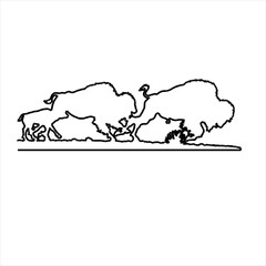 Vector sketch design of a running bull