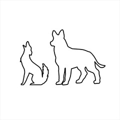 Vector design sketch of a dog that looks like a wolf