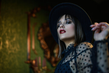 attractive lady in black