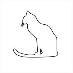 Vector design sketch of a sitting cat