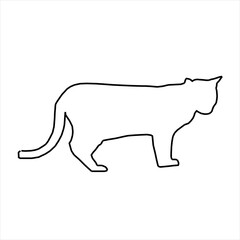 Vector design sketch of a cat looking back