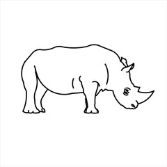 Obraz na płótnie Canvas Vector design sketch of a rhino