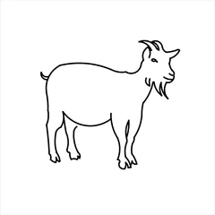 Foto op Canvas Vector design of a sketch of a goat © Waspada
