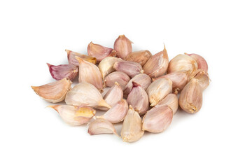 Heap of Thai Garlic (Allium sativum) on white background