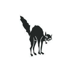 Angry Cat Icon Silhouette Illustration. Aggressive Pet Vector Graphic Pictogram Symbol Clip Art. Doodle Sketch Black Sign.