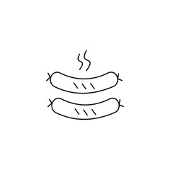 Fried sausages line outline icon