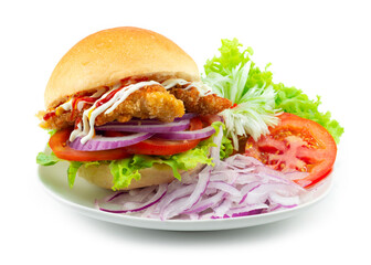 Pork Burger Korean fusion style deep fried pork