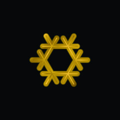 Air Conditioning gold plated metalic icon or logo vector