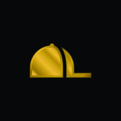 Baseball Cap gold plated metalic icon or logo vector