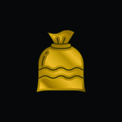 Bag gold plated metalic icon or logo vector