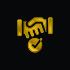 Obraz na płótnie Canvas Agreement gold plated metalic icon or logo vector