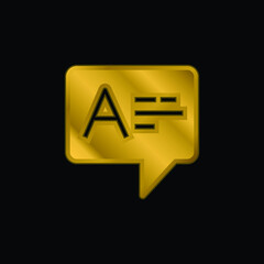 Answer gold plated metalic icon or logo vector