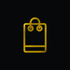 Bag gold plated metalic icon or logo vector