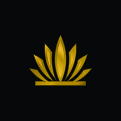 Agave gold plated metalic icon or logo vector