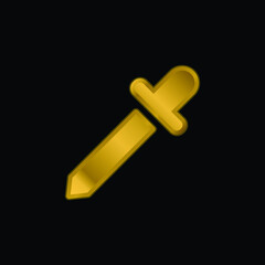Black Dropper gold plated metalic icon or logo vector