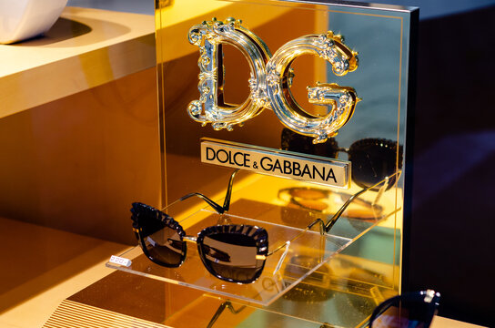 Soest, Germany - August 23, 2021: Dolce & Gabbana glasses in the shop window.