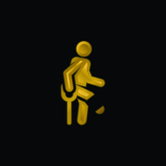 Accident gold plated metalic icon or logo vector