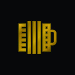 Accordion gold plated metalic icon or logo vector