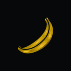 Obraz na płótnie Canvas Banana gold plated metalic icon or logo vector