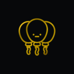 Balloons gold plated metalic icon or logo vector