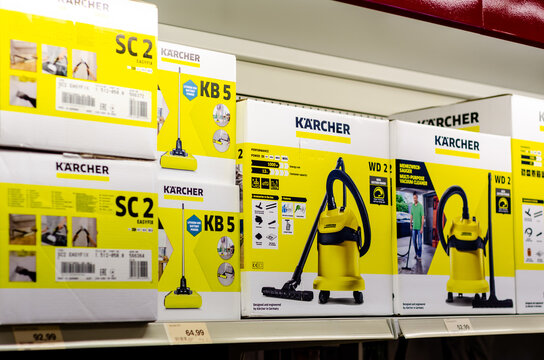 Soest, Germany - August 23, 2021: Karcher Vacuum Cleaner in the store