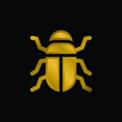 Fototapeta premium Beetle gold plated metalic icon or logo vector