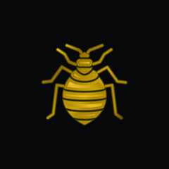 Bed Bug gold plated metalic icon or logo vector
