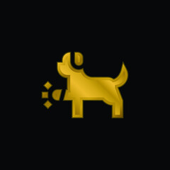 Animal gold plated metalic icon or logo vector