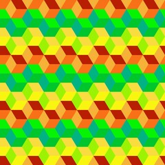 Illustration of Square lemon yellow and red bright Middle size hexagon background.