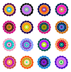 Abstract flower shaped design vector element set