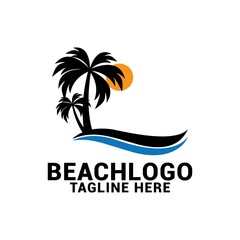 Beach logo icon vector template.