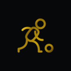 Obraz premium Bowler gold plated metalic icon or logo vector