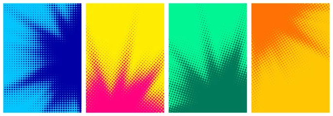Fotobehang Set of abstract halftone colorful backgrounds.. © Vjom