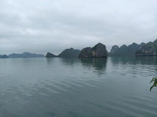 rocks and mountains in the sea