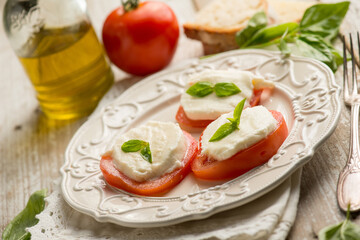 Caprese traditiona italian recipe mozzarella and tomato