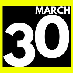 March 30 . Modern daily calendar icon .date ,day, month .calendar for the month of March