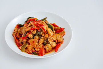 Stir fried chicken with roasted chili paste