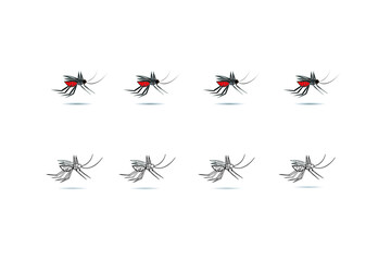 Cartoon of Aedes mosquito illustration vector.Mosquitoes carry many disease such as dengue fever, zika disease,enchaphalitits and else.Lock the target to destroy the mosquitoes.