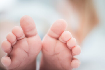 White Baby feet from below