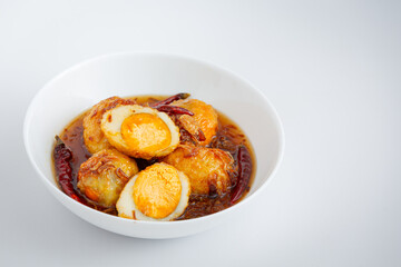 Fried Boiled Egg with Tamarind Sauce