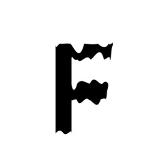 Abstract horror scary logo design letter f