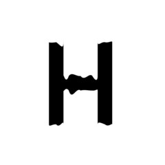 Abstract horror scary logo design letter h