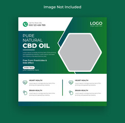 Hemp products or Cbd oil promotional Social media banner and cannabis web banner template