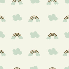 Vector Delicate Pastel Rainbow seamless pattern background perfect for fabric, scrapbooking, wallpaper, web and graphic projects.