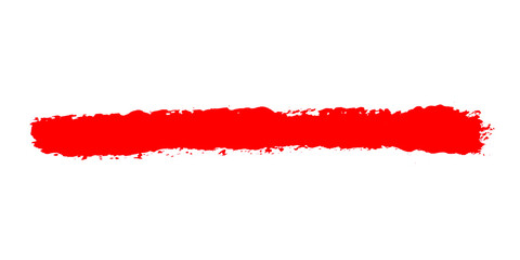 Rote unordentliche Linie gemalt mit einem Pinsel