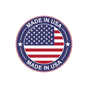 Made in the USA label. Made in the USA logo. American flag SVG icon. USA flag icon. The United States label.