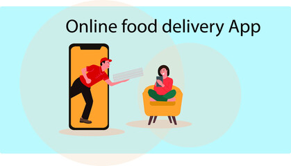 2d illustration online food delivery concept

