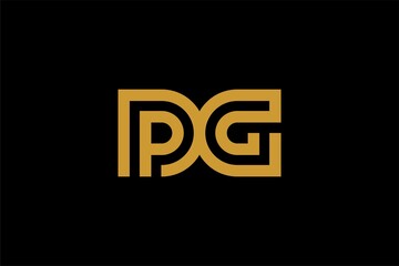 Letter PG logo design vector, type DG logo design, monogram logo design. Outline type vector icon.