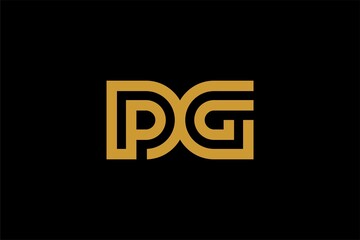 Letter PG logo design vector, type DG logo design, monogram logo design. Outline type vector icon.