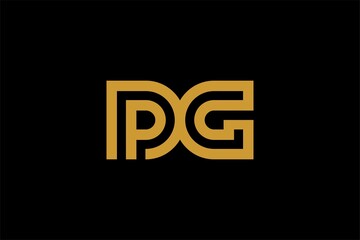 Letter PG logo design vector, type DG logo design, monogram logo design. Outline type vector icon.